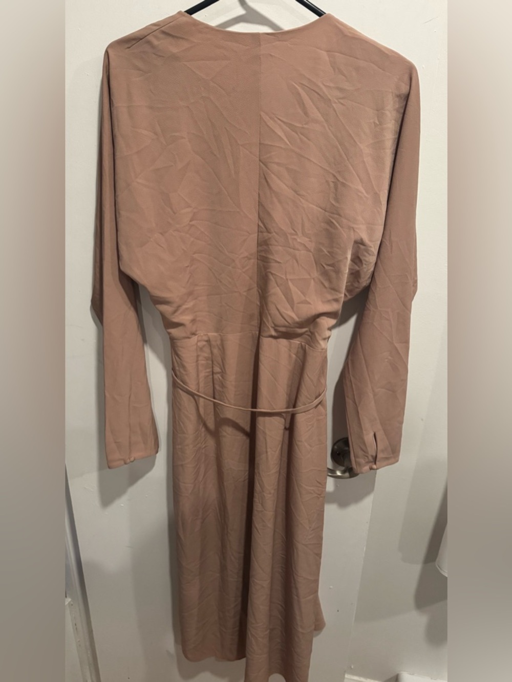 Wilfred Josie Wrap Dress Nude Roebuck ruffle midi party office street tunic M - Picture 3 of 10